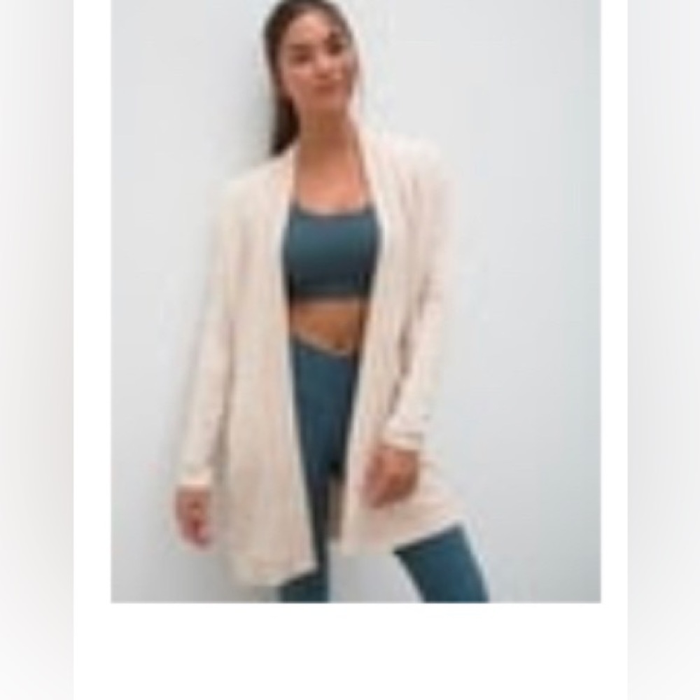 Soma Weekend Soft Brushed Terry Cardigan - Heather Praline - size L - NWT